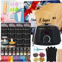 Complete Candle Making Kit with Wax Melter, Candle Making Supplies, Candle Making Kit for Adults, Beginners, Kids, Including Electric Stove, Wicks, Beeswax Wax, Rich Scents, Candle Tins, Dyes, Wick Clip