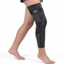 Caspe Leg Compression Sleeve With Strap, Full Length Thigh Knee Calf Support, Knee Compression Sleeve Women & Men, Full Leg Support for Light Recovery, Daily Wear, M