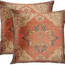 Britimes Throw Pillow Covers, Aztec Kilim Home Art Decor, 20 x 20 Inches Set of 2 Cushion Couch Sofa Cases, Southwestern Pillowcases for Bedroom, Living Room, Ethnic Decorative, Tribal