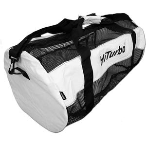 Hiturbo Mesh Dive Duffel Bag: 100L Scuba Gear Bags for Diving, Snorkeling, Freediving and Swimming - Travel Beach Pool Water Sports Equipment Bag with Shoulder Strap (White)