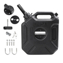 Minho 5L 1.32 Gallon Auxiliary Gas Tank in HDPE Material Come with Spout and Lockable Bracket For Motorcycle UTV ATV Car