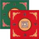 2 Pcs Mahjong Mat Mahjong Table Cover Non-Slip Noise Reduction Gaming Mat for Poker Board Tile Games Dominoes Party Festival Reunion 30.7 x 30.7 Inches(Green, Red)