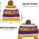 Kids Beanie Hat with Pom,Children Warm Knitted Pompom Hat,Boys Girls Beanie Cap&Winter Hat,Knitted hat Gift for Fans. (Minnesota)