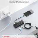 Aceele USB Hub 3.0 with Individual LED Power Switches & Type C Power Port, Multiport USB Splitter 3.0 with 4FT Long Cable, Slim & Portable USB Port Extender for Laptops, PC, MacBook, Mac Pro and More