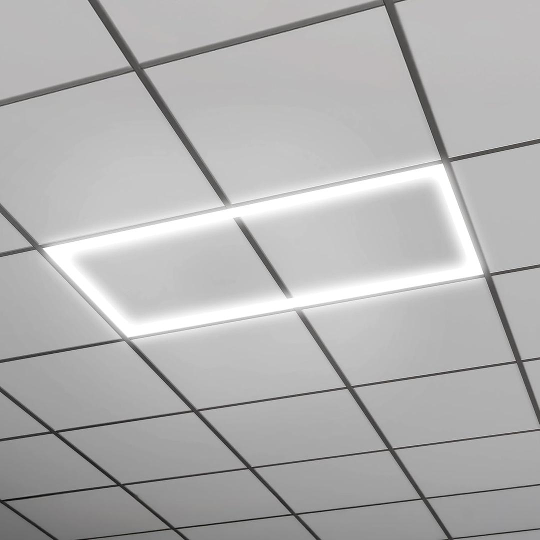 Metalux 2x4 LED Ceiling Grid Light w/CCT & Lumen Select, Remote Driver, 2 Mounting Options - 24SFS-L3C4-UNV