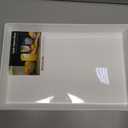 US Acrylic White Plastic Serving Trays (Set of 4) 15 x 10 | Large Unbreakable Reusable Rectangular Party Platters | Serve Appetizers, Fruit, Veggies, & Desserts | BPA-Free & Made in USA