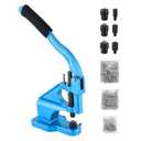 MYFULLY Hand Press Grommet Machine Kit Heavy Duty Industrial Eyelet Grommet Machine Punch Tool Kit Rivet Press Tool with 3 Interchangeable Dies (#0#2#4) and 1500 Silver Grommets (1/4", 3/8", 1/2")