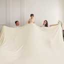 Oversized King Fleece Blanket 120x120 Inches, Seamless Soft Cozy 3D Jacquard Flannel Blanket 10'x10' Extra Large for Bed, Sofa, Couch, Travel & Camping, California King Throw, Beige Leaf