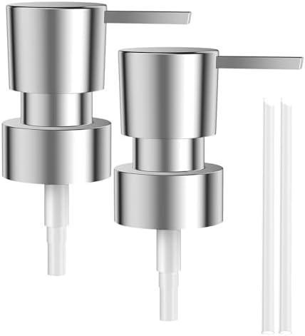 Pack of 2, Soap Dispenser Pump Replacement 2PCS Soap Pump Replacement Head, Reusable Hand Soap Dispenser Top for Lotion Bottles