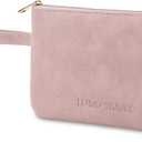 RIGHT AWAY Makeup Bag Travel Cosmetic Bag,Portable Make up Organizer With Handle,Small purse pouches Cell Phone Purse with Compartments for Women GirlsPink