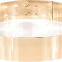 Ulalaza Womens Full Metal Sleek Mirror Plate Waistband Belt Chain Dress Decorated Skinny Golden Silver Belt