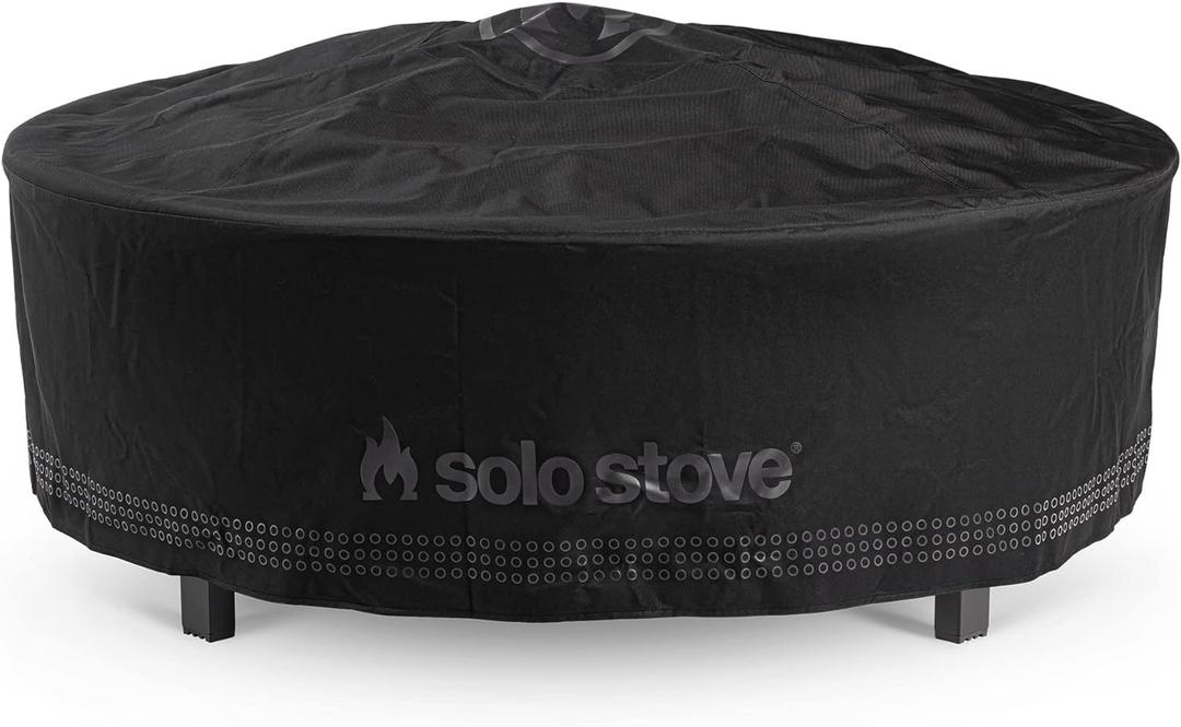 Solo Stove Surround Shelter Large | Protective Cover for Fire Pit Surround Table, Weather-Resistant, Solution Dyed Acrylic/PVC Backing/Aluminum Support Stays, Dims (HxDia): 20.8 x 54.1 in, Black