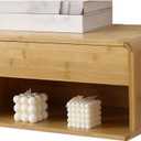 Floating Nightstand Wall Mounted Storage Drawers Shelves Bedside Table Trinket Display Shelf 18.1" x 9.8" x 8.2", Wood Color