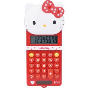 Cute Calculator, 5.9 x 2.6in, Powered by Batteries (Included), 8 Digit LCD, Kids/School/Business, Red