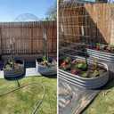 2 Pack 6x3x1ft Raised Garden Bed, 12" Tall Galvanized Metal Raised Beds for Gardening, Rust Resistant Elevated Garden Bed, Planters Box Kit for Outdoor Plants Vegetables Flowers Herbs Tomatoes, Grey