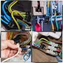 5 Pcs Insulated Multi Cable Connectors 2 Port Single Entry Splice Electrical Power Connector Black Interconnect Terminals Pre Filled (1/0-14 Awg Wire Range)