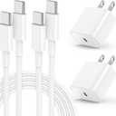 iPhone 16 15 Fast Charger, 20W USB C Charging Block for Apple iPhone 16 Pro/15 Plus/15 Pro Max,iPad 12.9/11 inch/4/3th/Air/Mini/6 Gen,Wall Plug Power Adapter Cube Brick/6ft Type C to C Cable Cord Long (White)