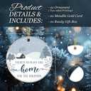 3 x Family Home Ornament - Theres No Place Like Home for The Holidays  Winter Cabin Ceramic Christmas Ornament  Family Holiday Keepsake, Rustic Farmhouse Tree Decoration, Housewarming