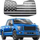 Litivy Windshield Sun Shade American Flag Compatible with 2015-2020 Ford F-150, 2017-2020 Ford F-250/F-350 27"*58" Folding Front Window Sun Shade for Car