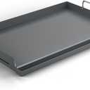 25" x 16" Cast Iron Flat Top Griddle - 23lb Heavy Duty - Oil Coating Non-Toxic - High Sidewalls Universal Grill Insert Fits Gas/Charcoal/Electric Grills for Weber Charbroil Nexgrill