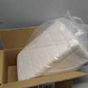 FUXA Vanity Stool Chair with Storage, White Faux Fur Makeup Chair with 4 Metal Legs and Anti-Slip Feet, Soft Padded Seat, Small Footrest Footstool Ottoman, Multifunctional Stool for Bedroom