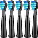 Toothbrush Heads for FairyWill, Electric Toothbrush Replacement Heads for FairyWill FW507/508/551/515/917/ 959/2011,FW-D1/D3/D7/D8 (5pc Black)