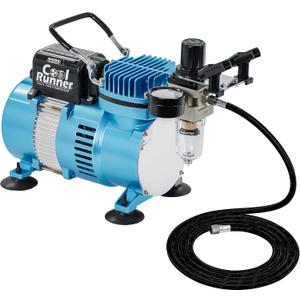 Master Airbrush Air Brush Kit with Air Compressor TC-320, 1/5 HP Cool Runner II Dual Fan with Regulator, Water Trap & Holder