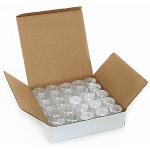Vivaplex, 50, Clear, Empty, 5 Gram Plastic Pot Jars, Cosmetic Containers. (Pack Of 2)