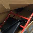 Drive Medical Rollator Walker with Seat - Stable Mobility Support - Height Adjustable - Durable Steel Frame Construction - Smooth 7.5" Wheels - Foldable Frame - 350 Lb Limit - Red