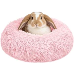 Bunny Bed Rabbit Hideout Large Soft & Comfortable Small Animal Bedding Cozy Bed Mat Warm Hideaway Cage Accessories for Guinea Pig (Pink)
