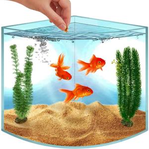 Skywin Corner Fish Tank, 1.71 Gallon Acrylic Fish Tank, Corner Aquarium for Real Life Fish, Aquarium for Small Fish, Aquariums & Fish Bowls