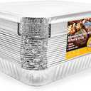 EHOMEA2Z Aluminum Foil Pans With Lids Half Size (10 Pack) 10 Lids and 10 Pans, 9x13 Prepping, Roasting, Food, Storing, Heating, Cooking, Chafers, Catering, Buffet Supplies