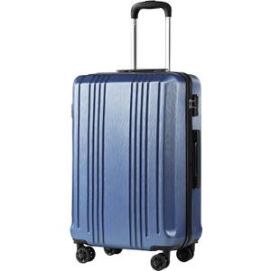 Coolife Luggage Suitcase PC+ABS with TSA Lock Spinner Carry on Hardshell Lightweight 20in 24in 28in(ice blue, S(20in_carry on))