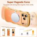 for iPhone 17 Pro Max Case: [Cute Wave Frame][Fit for MagSafe] Military Drop Shockproof Protection, Camera Protective Glossy Slim Magnetic Wavy Phone Cover for Women Girls 6.9'', Clear/Desert