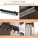 Pull-out Mop and Broom Holder with 20 Sliding Hooks, Slide Broom Closet Organizer Sliding Garage Storage Rack for Home Kitchen Wardrobe Closet Laundry Cupboard
