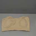 Vertvie Strapless Bras for Women Non-Slip Push Up Wireless Bandeau Bra Seamless Comfort Tube Top Supportive Padded Bralette, Size XL, Beige