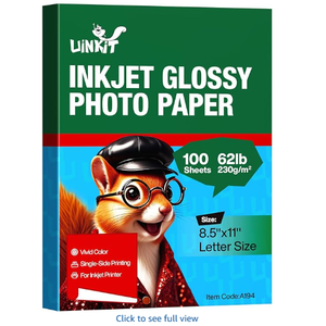 Uinkit 240 Sheets Inkjet Photo Paper Glossy 8.5x11 37lb 1135Gsm Professional Photographic Paper Letterl Instant Dry Suitable for All Ink Printers