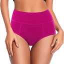 ASIMOON Tummy Control High Waisted Underwear for Women Cotton Plus Size Full Coverage Panties Ladies Briefs (XL)