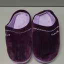 House Slippers for Women with Arch Support | Memory Foam Non-Slip, Two Tone Embroidered Soft Home Slippers, All Season Comfort (8, Purple)