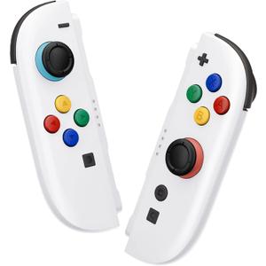 eXtremeRate DIY Replacement Shell Buttons for Joycon 2, Custom Full Set Housing Case + Decorative Strips + Middle Bracket + Buttons + Tools for Nintendo Switch 2 Controller - Deluxe Version - White