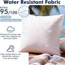 Pack of 2 24x24 Outdoor Pillow Inserts, Water Resistant Throw Pillow Inserts, Cushion Inner Pads for Patio, Furniture, Sofa, Bed, Living Room, Garden Decorative Waterproof Pillow Inserts