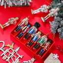 11 Piece Christmas Nutcracker Set Wooden Soldier Nutcrackers Hanging Ornaments for Xmas Tree Table Decor(Fresh Style)