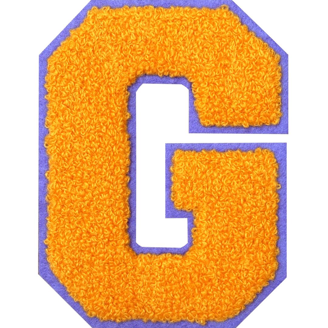 SOYCEV 4.5" Iron on Letter Patches Varsity Letters Large Chenille Letterman Jacket Patches for Clothing/Jacket/Varsity/Bag (Yellow, G)