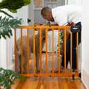 Ingenuity The Stairway 48W Series, 30'-48' Wide, 32" Tall, Baby Gate for Stairs with Door, Wood Safety Gate for Doorways and Stairways - Oak Wood