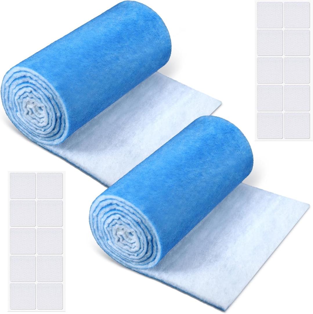 Buryeah 2 Pack Cut to Fit Air Filter with Adhesive Hook Tape 12" x 90" Merv 8 Electrostati Air Filter Roll for Home HVAC