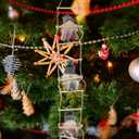 Amosfun Santa Claus Climbing on Rope Ladder Christmas Tree Ornaments Hanging Pendant Plush Swedish Gnome Figurine Ornaments for Christmas Tree Door Wall Decoration