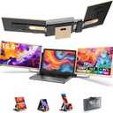Laptop Screen Extender, 15.6'' Laptop Monitor Extender with 86% NTSC FHD 1080P Display, Detachable Triple Portable Monitor Compatible with Windows/Mac/DeX/Chrome, Also Works with Desktop/Mini PC