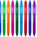 ParKoo Retractable Erasable Gel Pens Clicker, Fine Point 0.7mm, Assorted Color Inks for Drawing Writing, 10-Pack