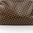 stylish leather makeup bag - travel makeup bag for women, gift with designer print tote - Great Gift for Girlfriend, Wife, or Mother