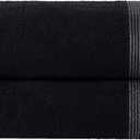 BELIZZI HOME Ultra Soft 2 Pack Oversized Bath Towel Set, 28x55 inches, 100% Cotton, Large, Absorbent, Quick Dry, Lightweight, Ideal for Gym, Travel, Camp, Pool - Black